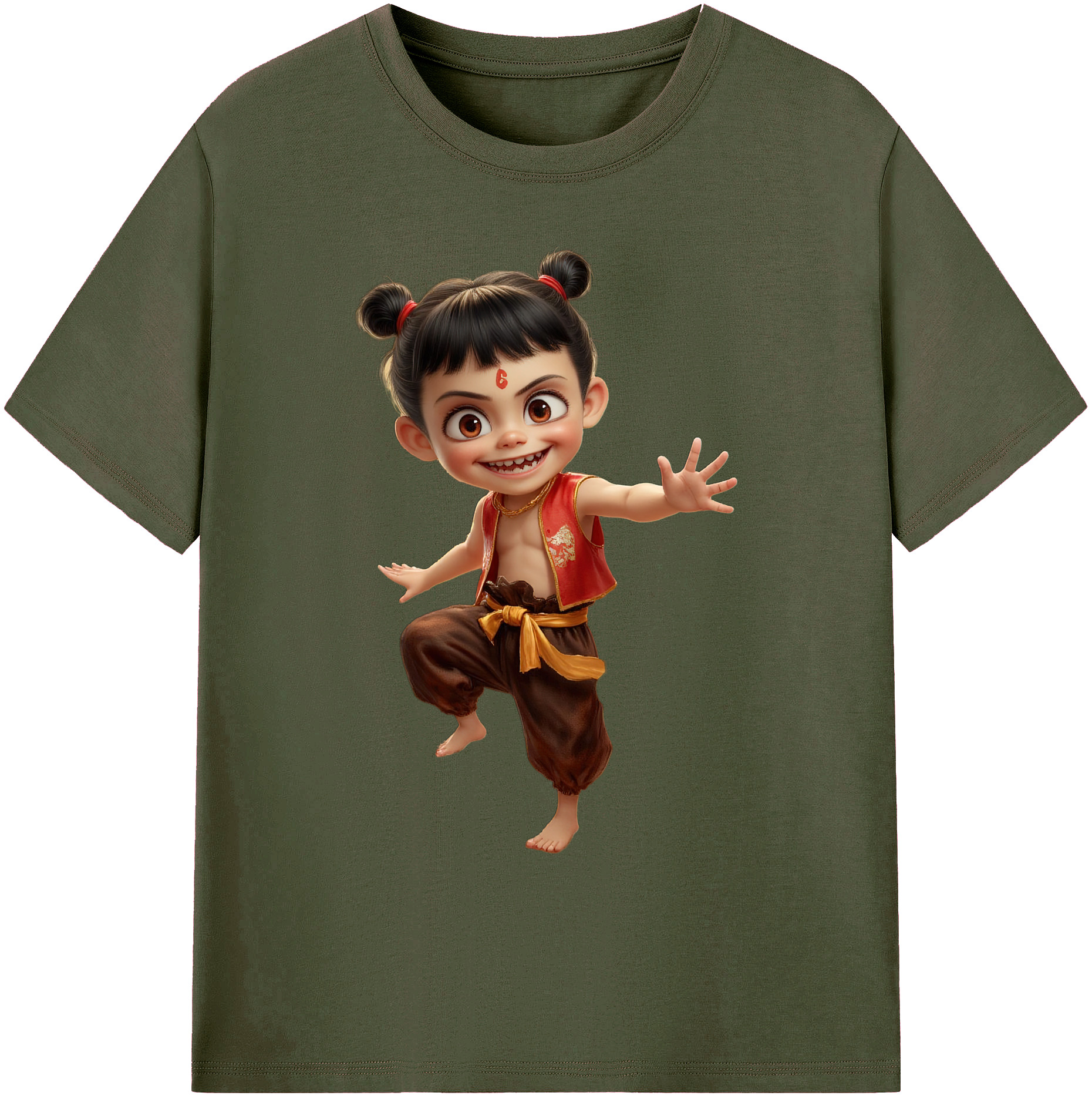（画像用） Ne Zha 2 ナタ 魔童の大暴れ 綿100％ メンズ半袖Tシャツ｜肌触りやわらか＆通気性